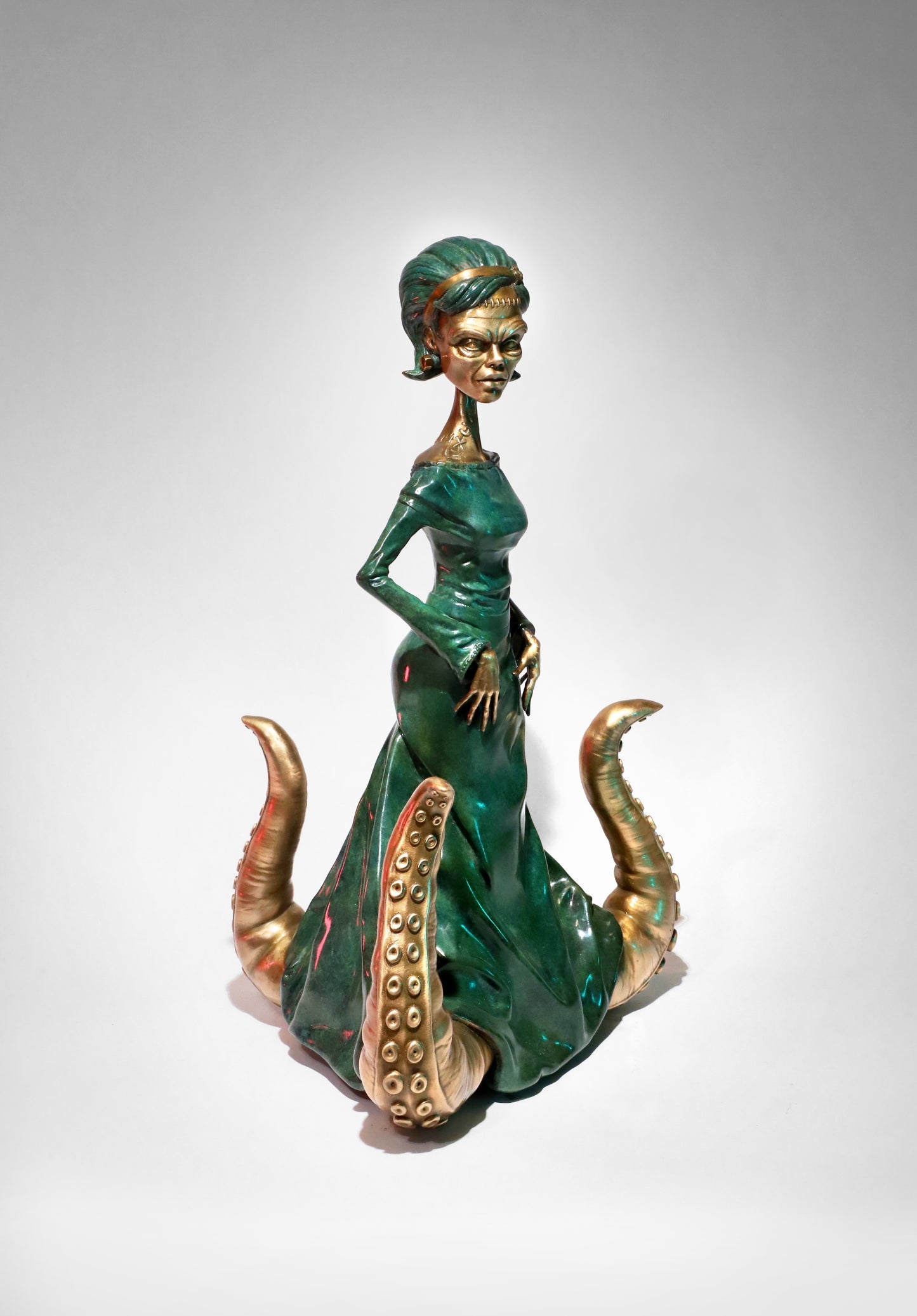 The Monster's Mother Patina Bronze Sculpture by Jim Mckenzie