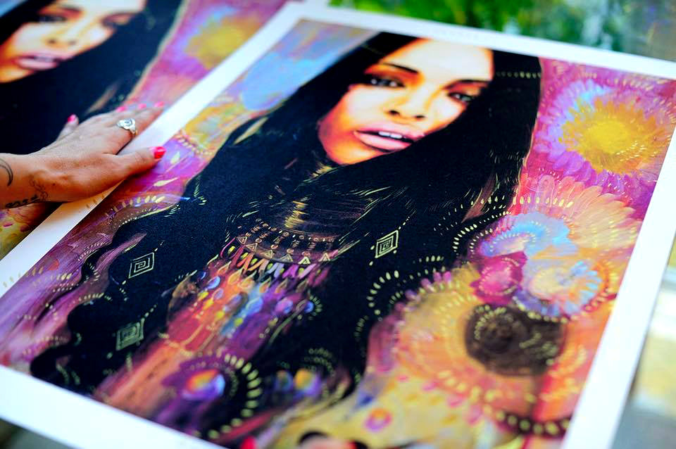 Earth Bloom Hand Embellished Print by Charmaine Olivia. 2017