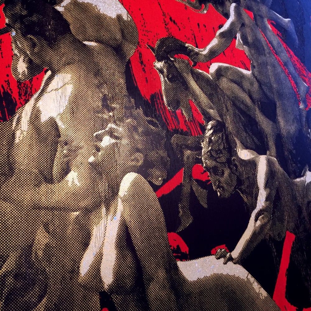 Departure of the Witches Kyosai Red Crow Wood Edition Screen Print
