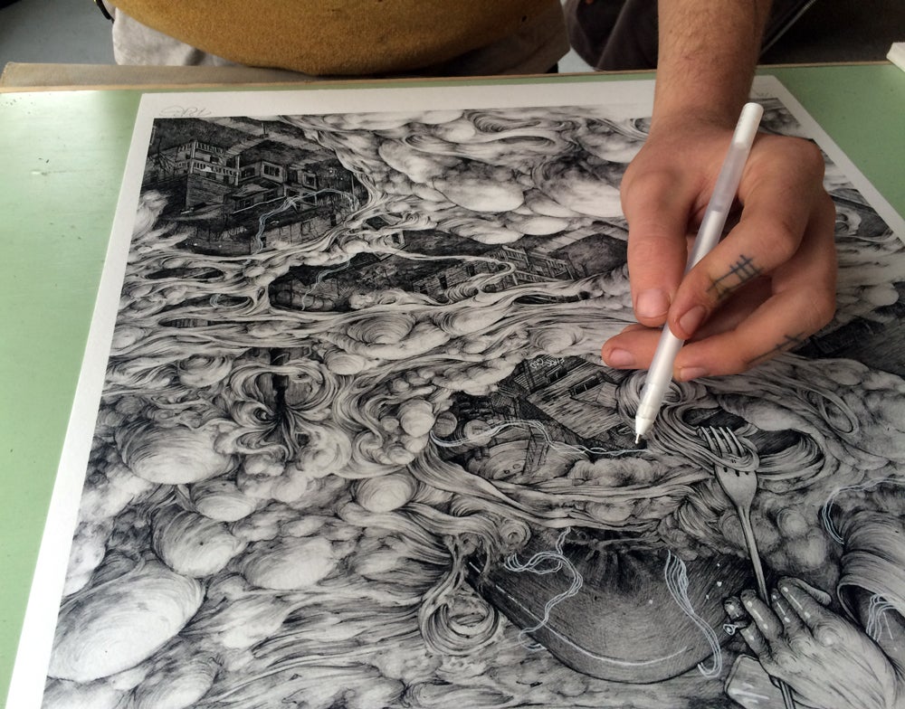 Untitled Hand Embellished Print by Pat Perry