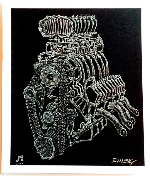 Bone Engine mini print by Emek