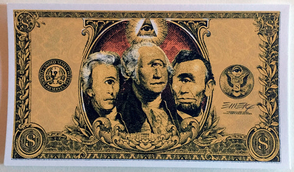 Dollar presidents handbill by Emek