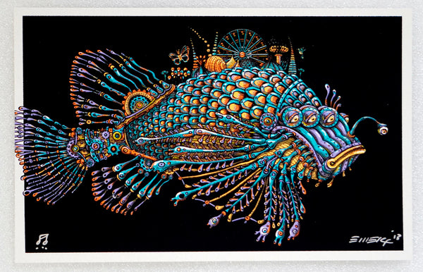 Coachella Fish Blue - Mini Print by Emek