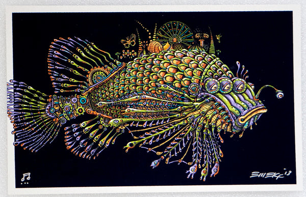 Coachella Fish Green - Mini Print by Emek