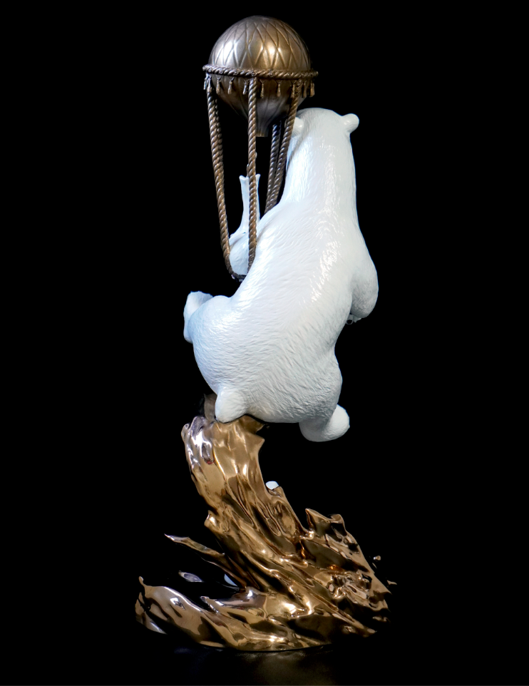 Polar Express Painted Bronze Sculpture by DULK