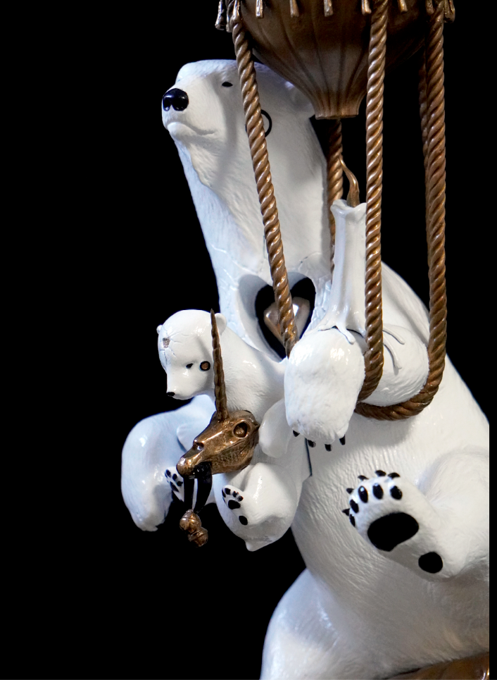 Polar Express Painted Bronze Sculpture by DULK