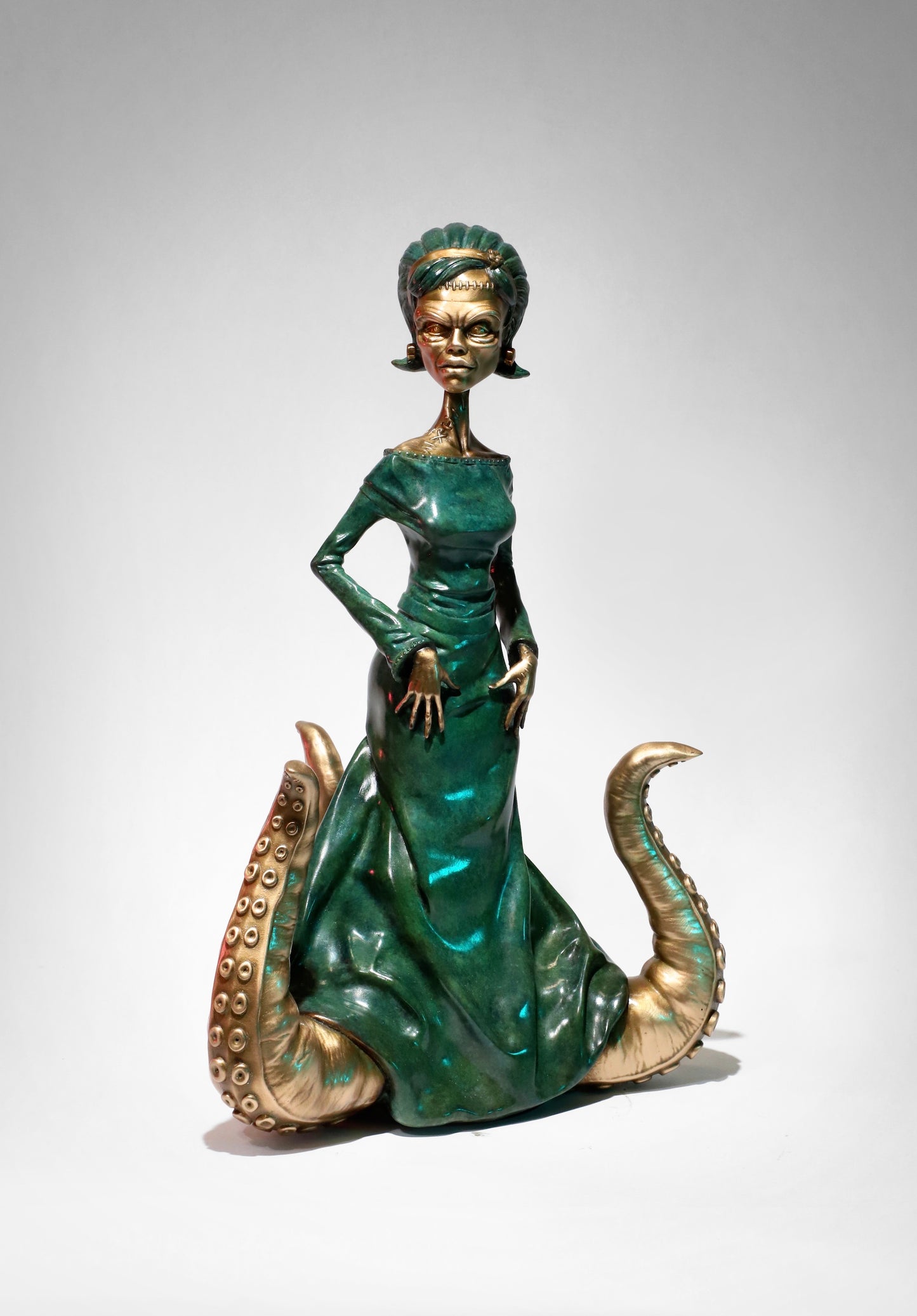The Monster's Mother Patina Bronze Sculpture by Jim Mckenzie