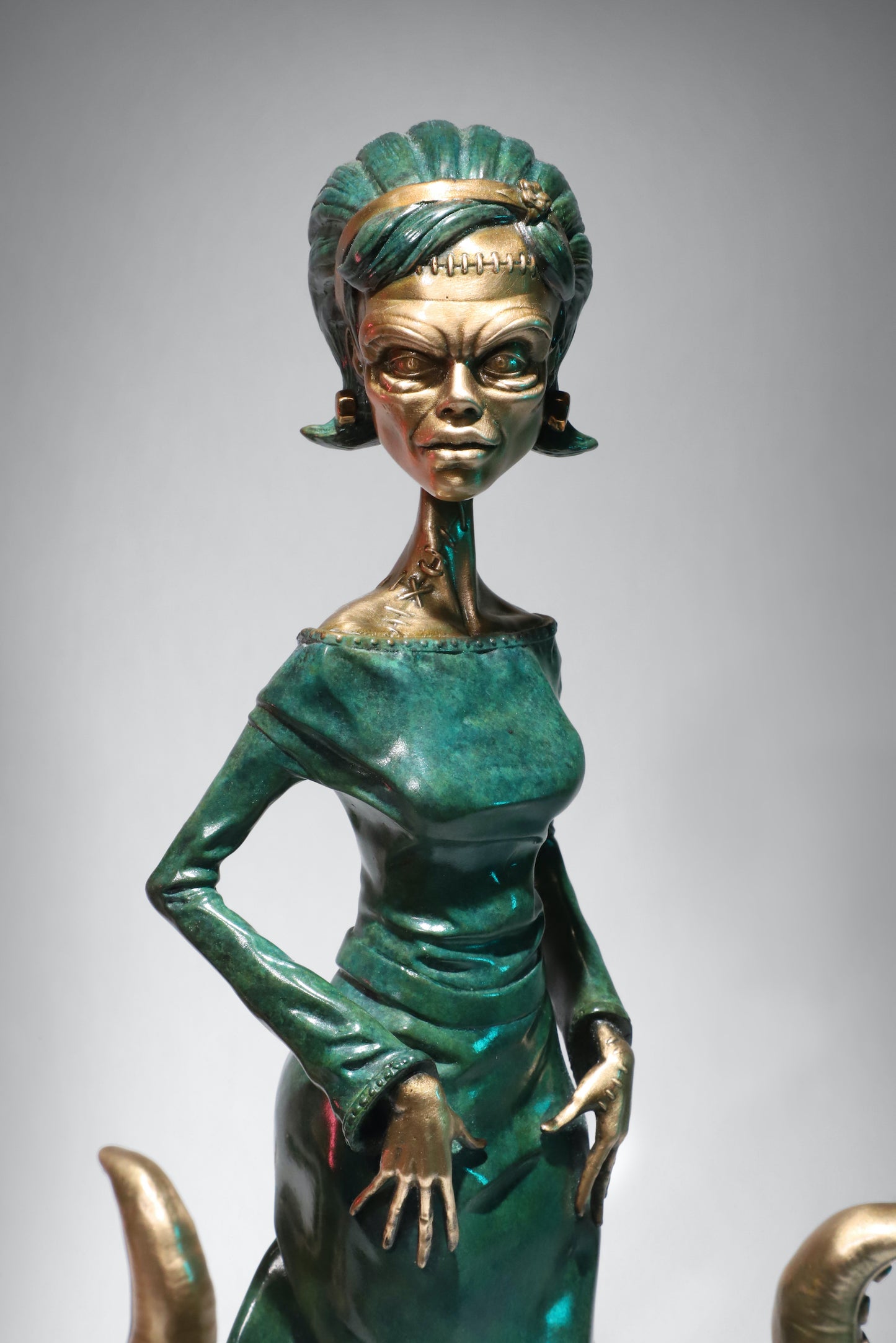The Monster's Mother Patina Bronze Sculpture by Jim Mckenzie