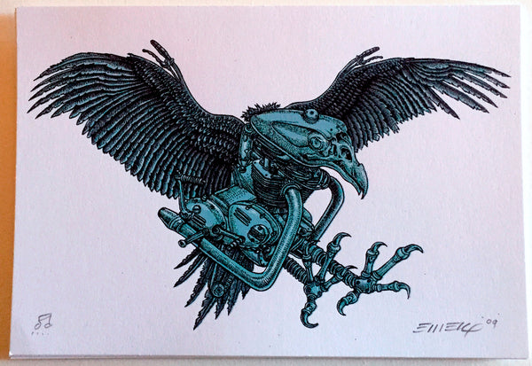 Vulture Cycle mini print by Emek