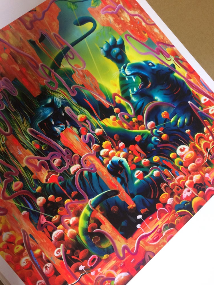 Odins Protector Hand Emellished Print by Michael Page